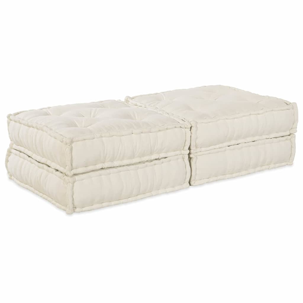 Modular Sofa Unit 2 pcs Cream 140 x 70 x 36 cm Fabric