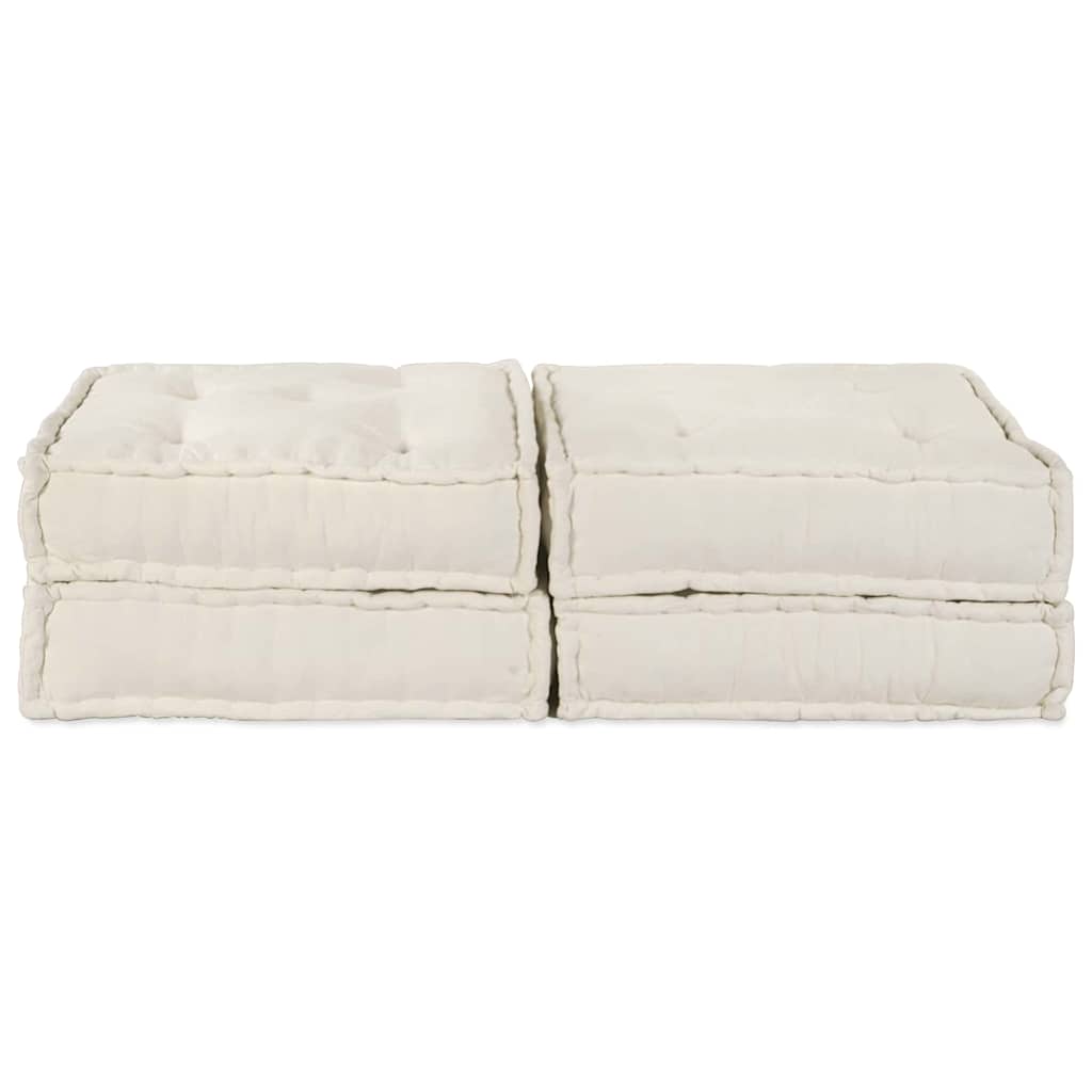 Modular Sofa Unit 2 pcs Cream 140 x 70 x 36 cm Fabric