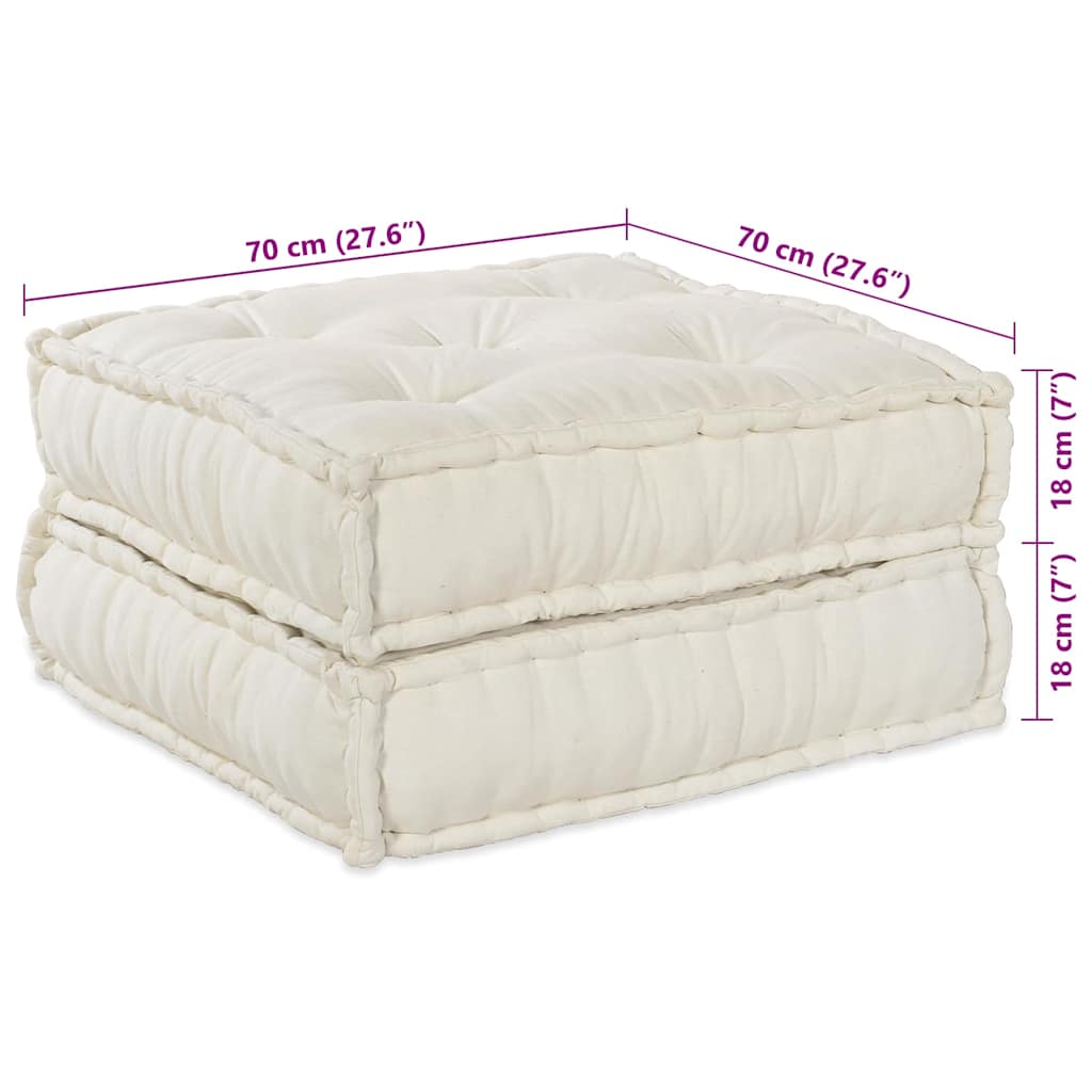 Modular Sofa Unit 2 pcs Cream 140 x 70 x 36 cm Fabric