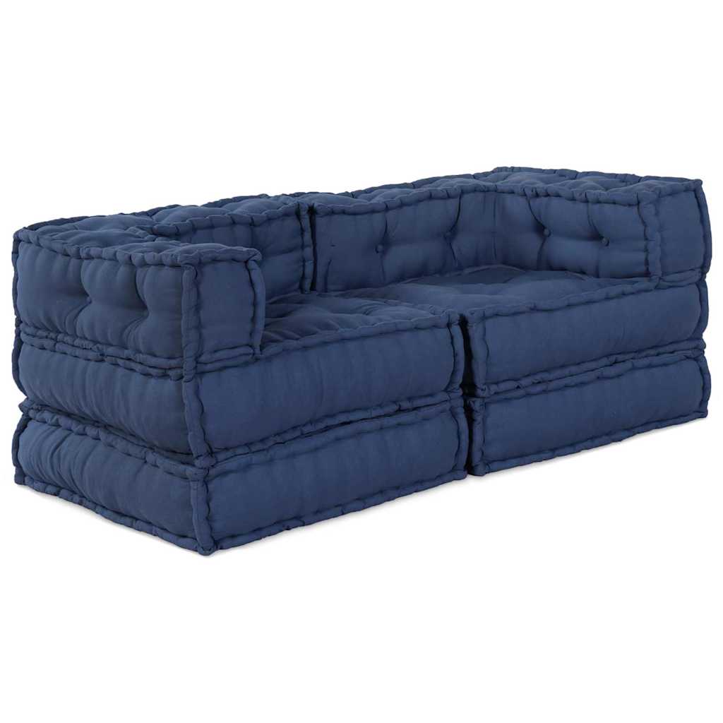 Modular Sofa Unit 2 pcs Indigo 140 x 70 x 56 cm Fabric