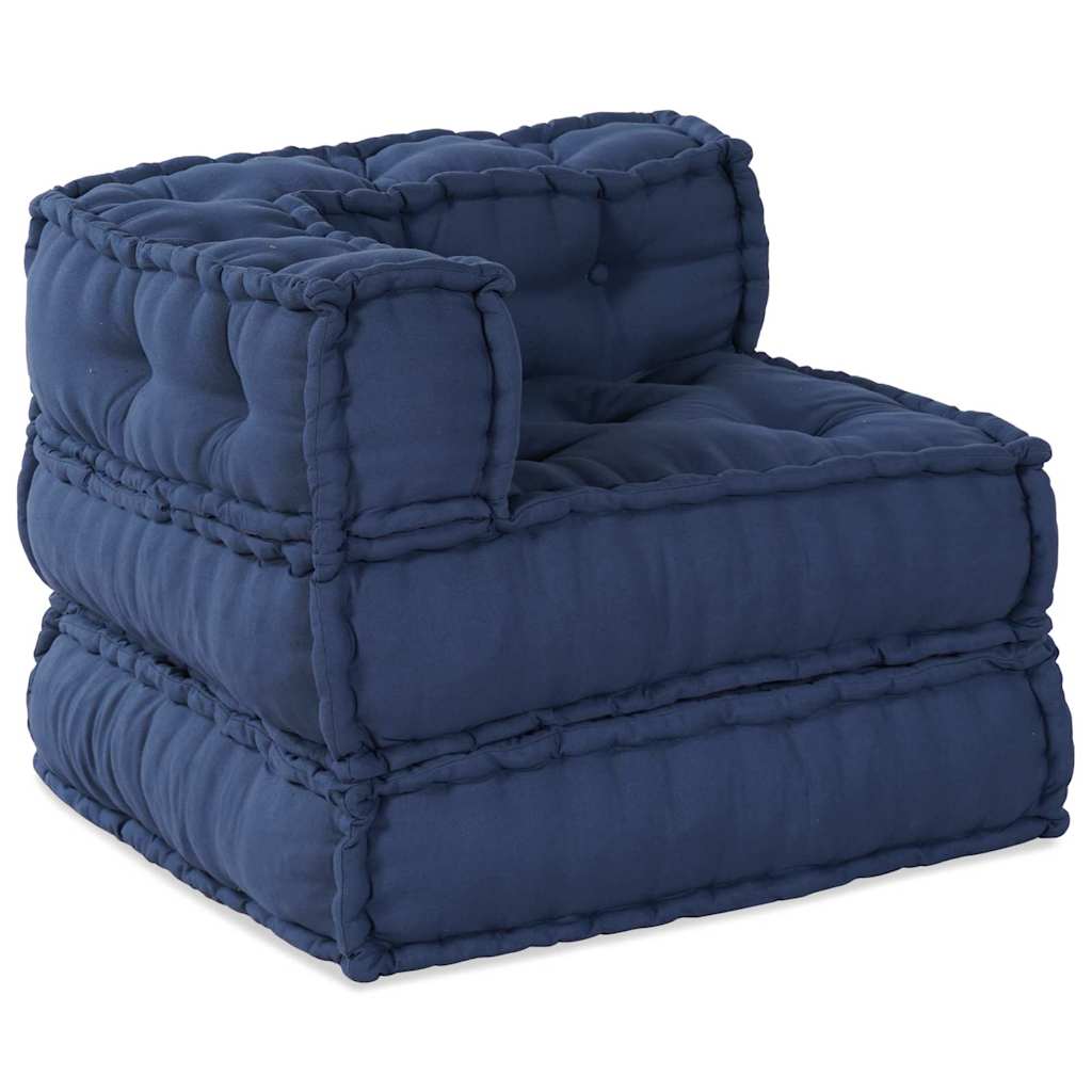 Modular Sofa Unit 3 pcs Indigo Fabric