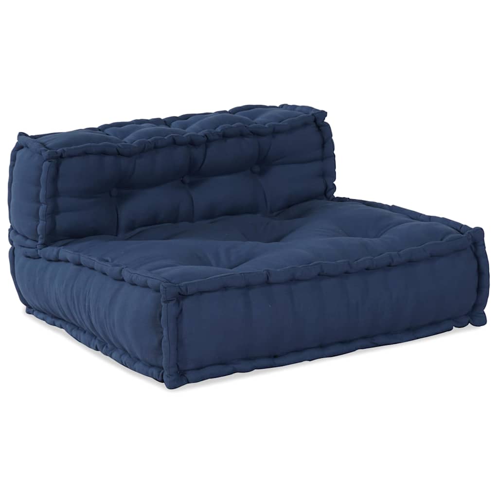Modular Sofa Unit 3 pcs Indigo Fabric