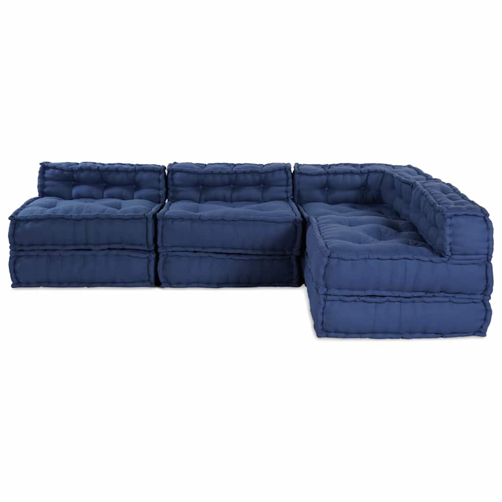 Modular Sofa Unit 4 pcs Indigo Fabric