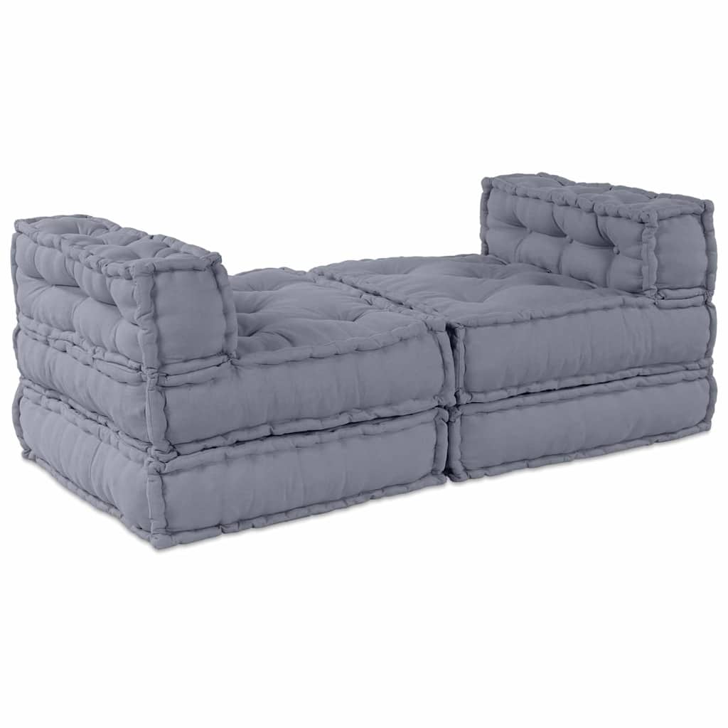 Modular Sofa Unit 4 pcs Grey Fabric