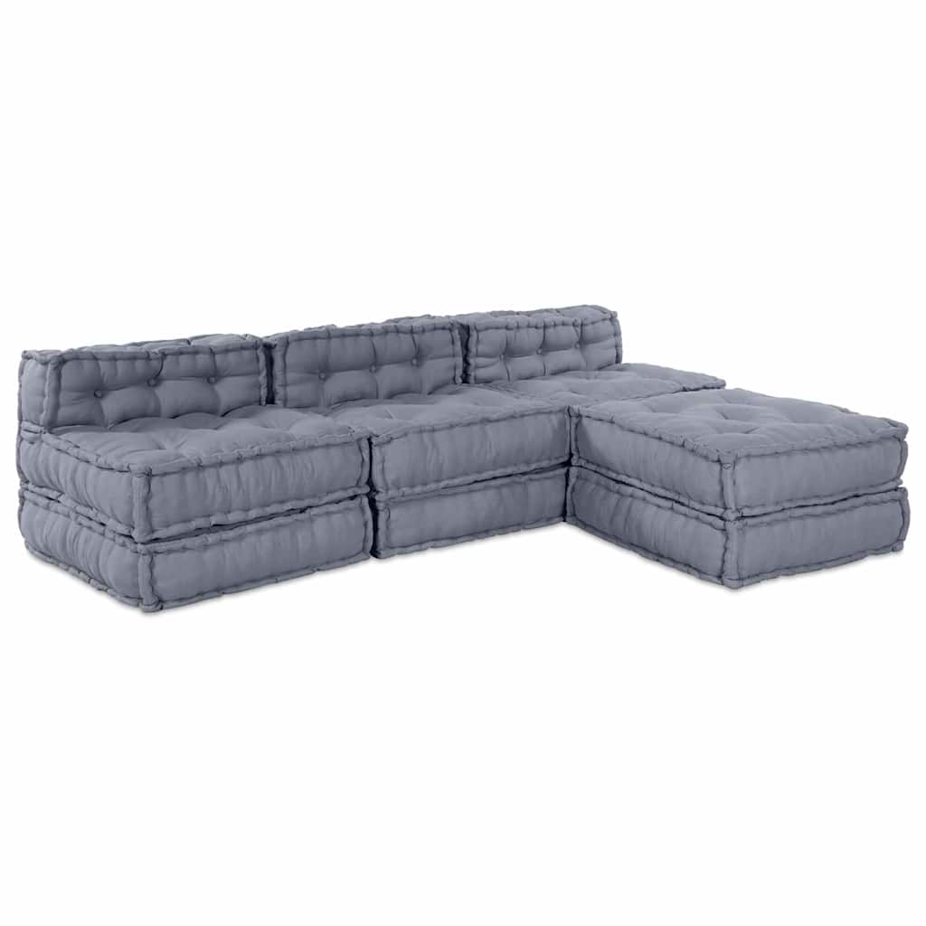 Modular Sofa 4 pcs Grey Fabric