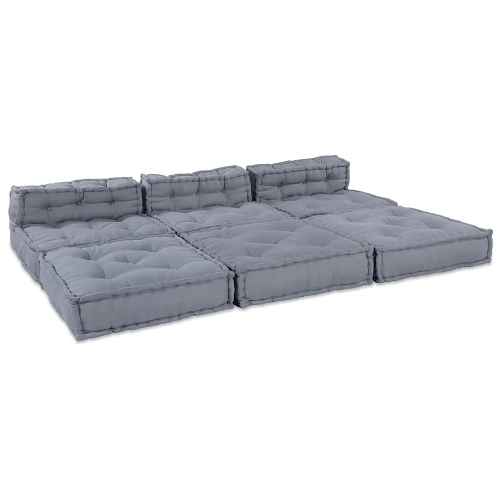 Modular Sofa Unit 4 pcs Grey Fabric