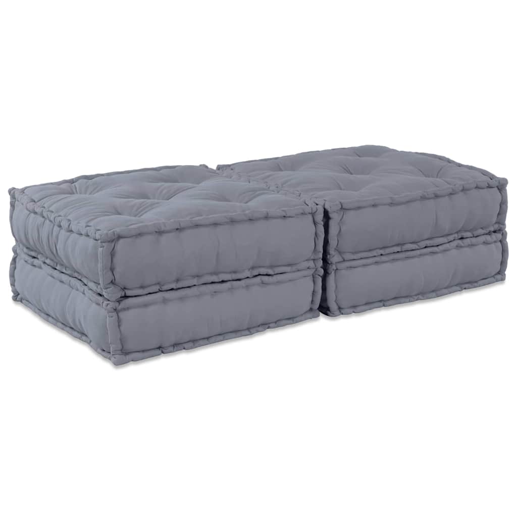 Modular Sofa Unit 2 pcs Grey 140 x 70 x 36 cm Fabric