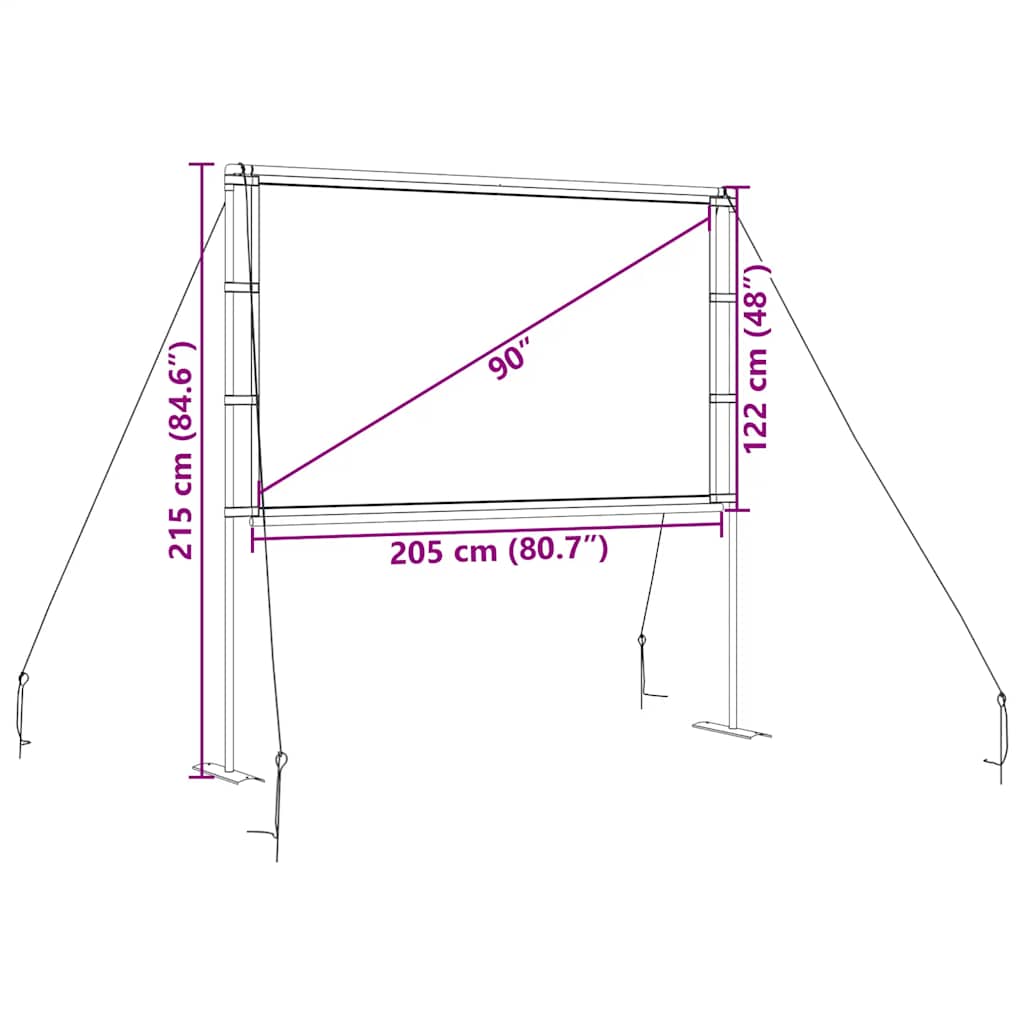 Projection Screen with Stands 90 Inch 16:9
