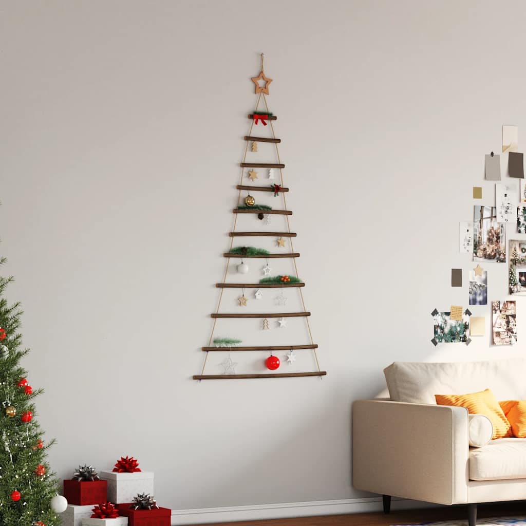 Hanging Christmas Tree with Top Star 74x150 cm Natural Branch