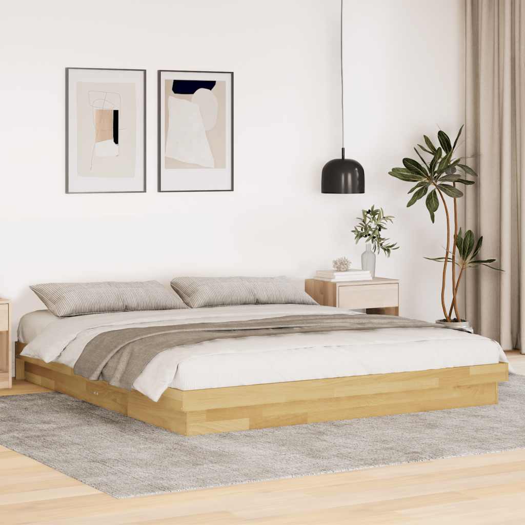 Bed Frame without Mattress 180x200 cm Solid Wood Oak