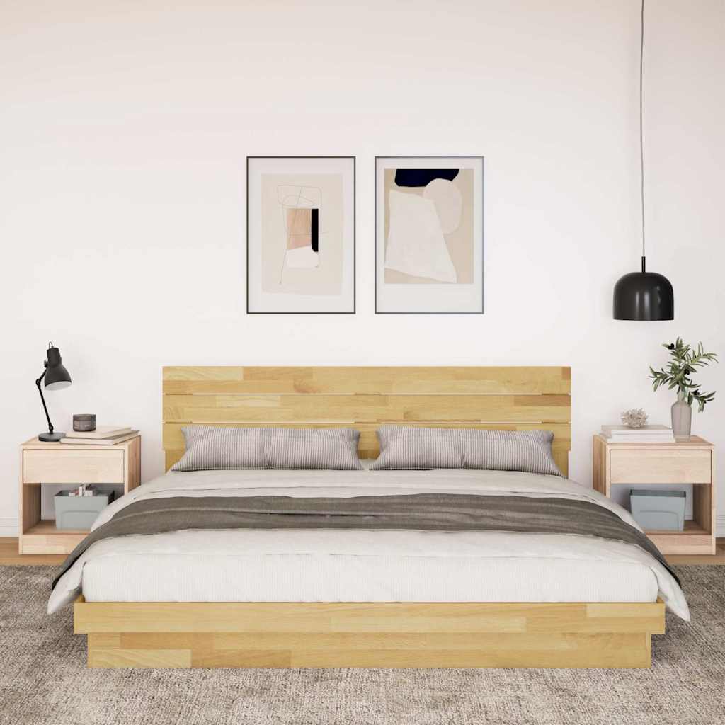 Bed Frame with Headboard without Mattress 180x200 cm Solid Wood Oak