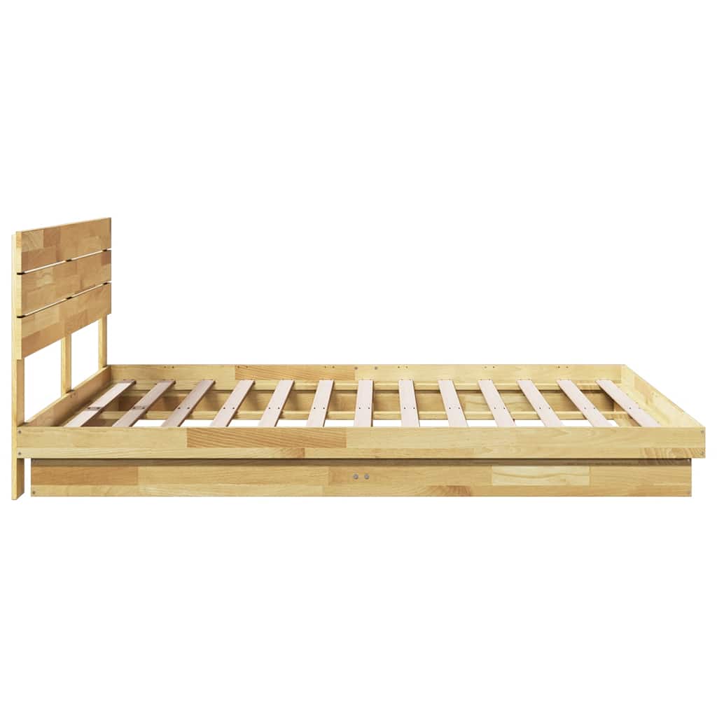 Bed Frame with Headboard without Mattress 180x200 cm Solid Wood Oak