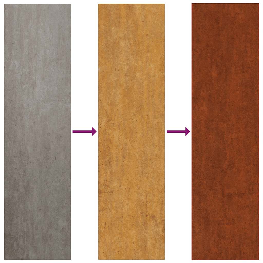 Lawn Edging 20 pcs 25 x 103 cm Weathering Steel Rusty