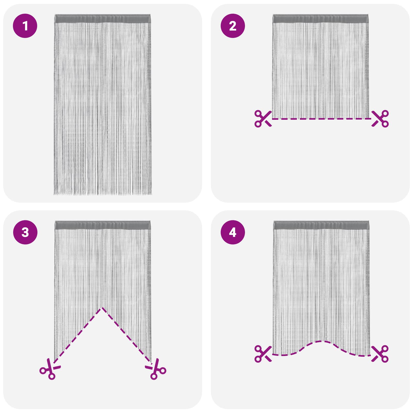 String Curtains 2 pcs Anthracite 140x250 cm