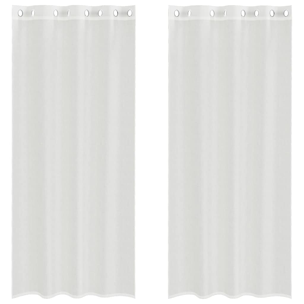 Voile Curtains with Grommets 2 pcs White