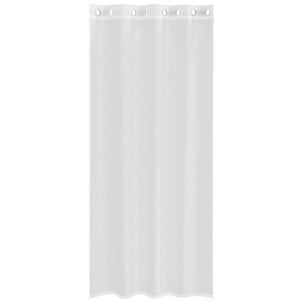 Voile Curtains with Grommets 2 pcs White