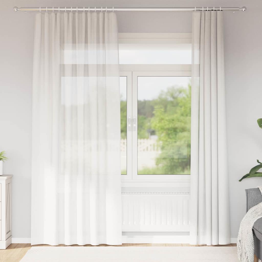 Voile Curtains with Rod Pockets 2 pcs White