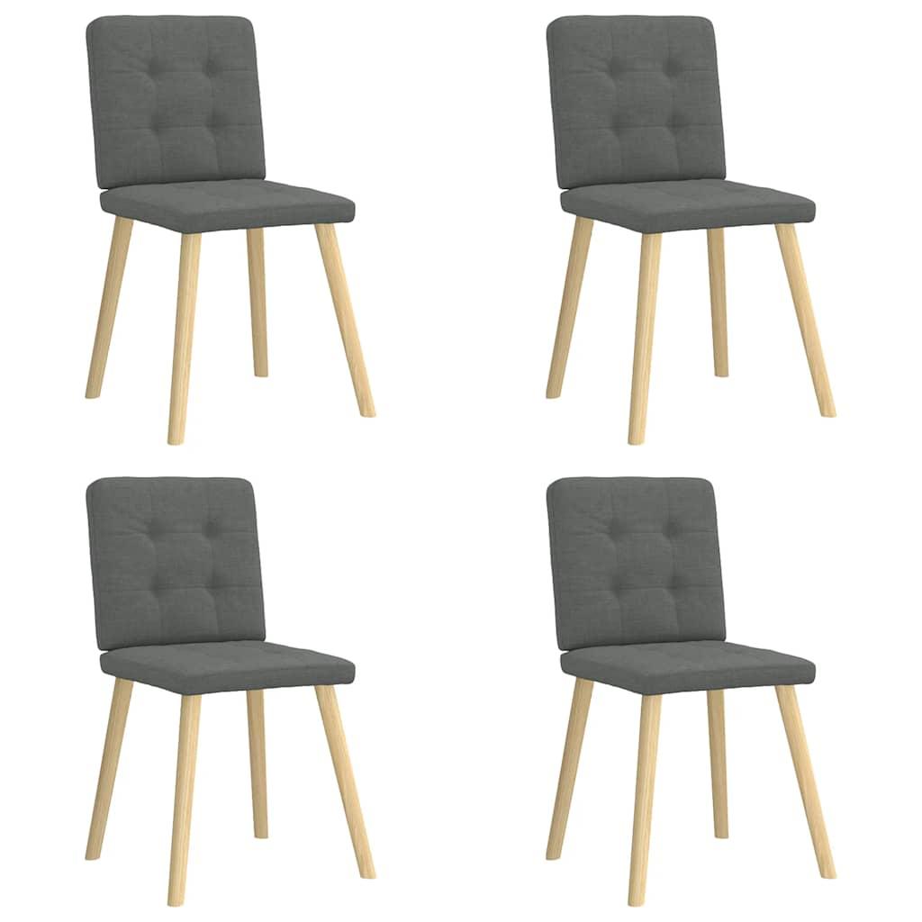 Dining Chairs 4 pcs Dark Grey Fabric
