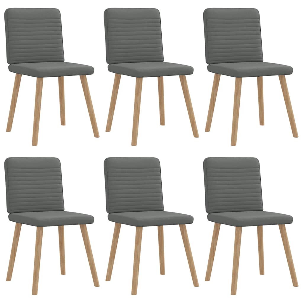 Dining Chairs 6 pcs Dark Grey Fabric
