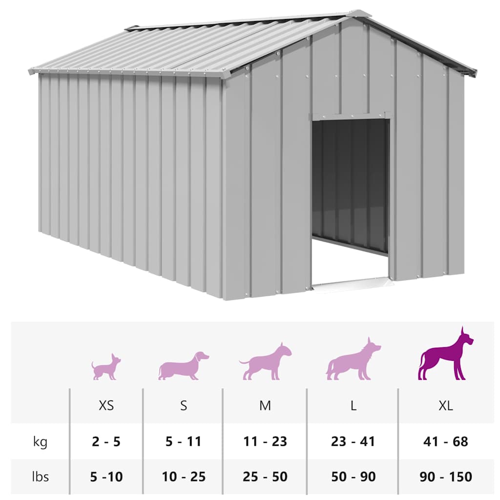 Dog House with Roof 114x202x101 cm Galvanised Steel