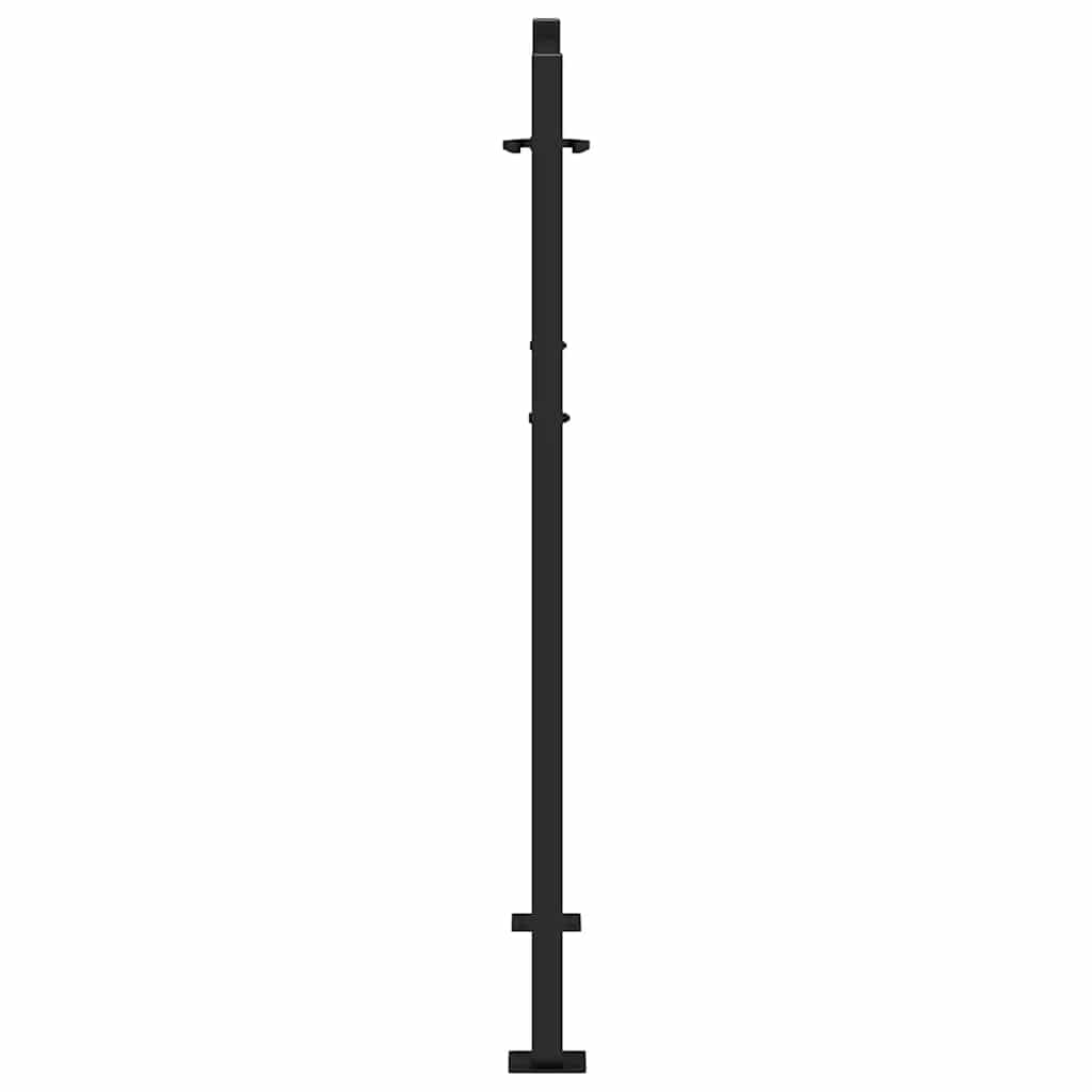 Garden Gate Black 100x125 cm Steel Leaf Design