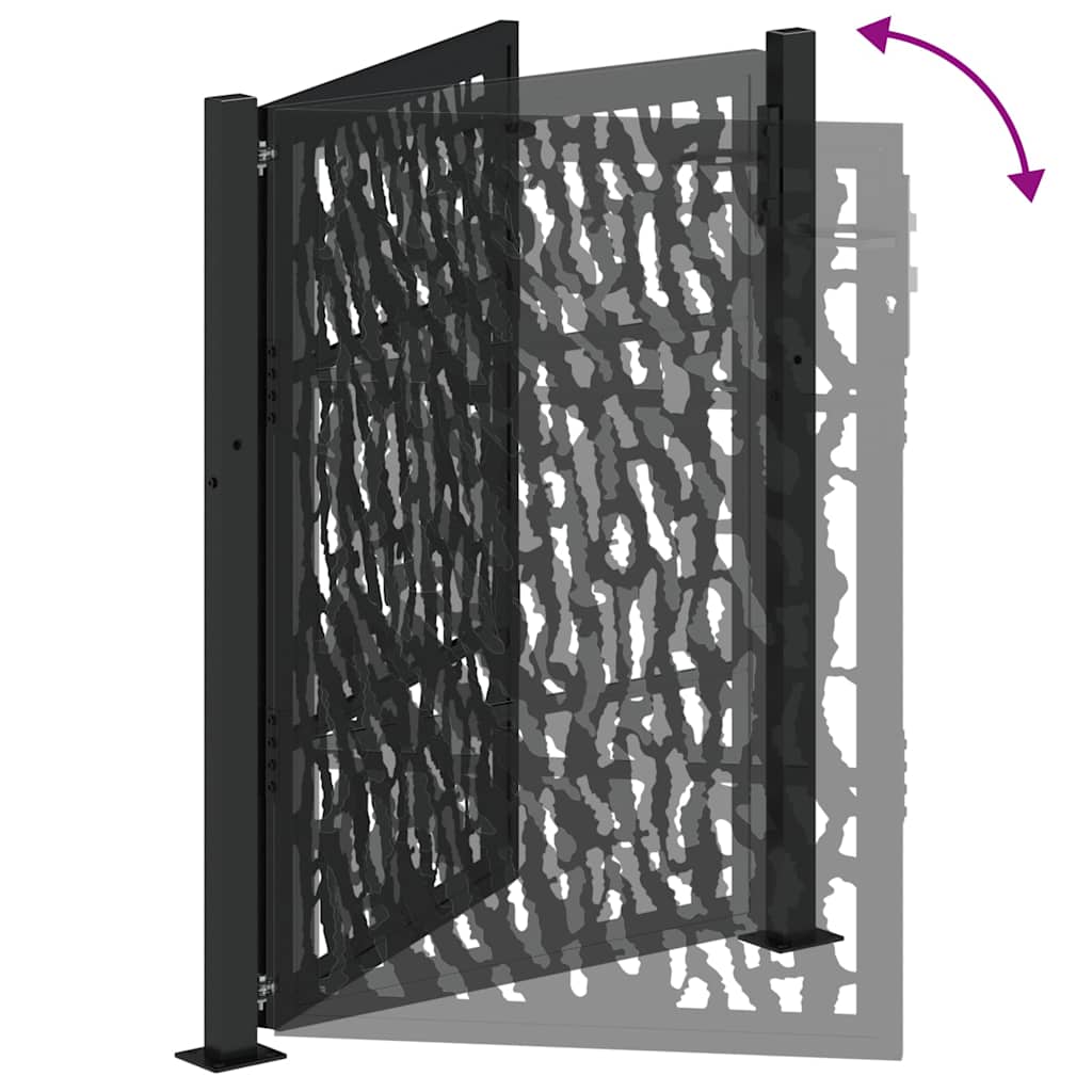Garden Gate Black 100x125 cm Steel Trace Design