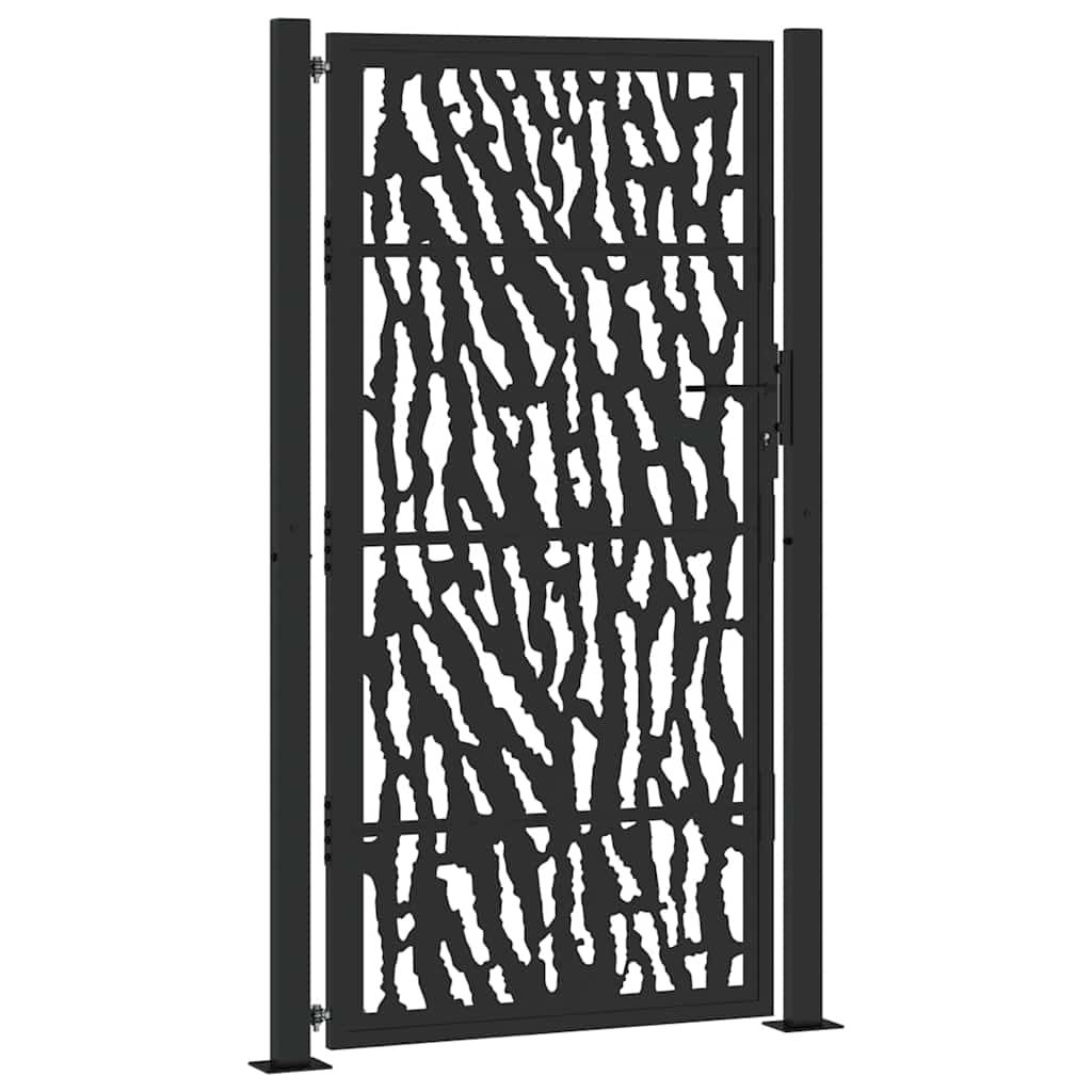 Garden Gate Black 100x175 cm Steel Trace Design