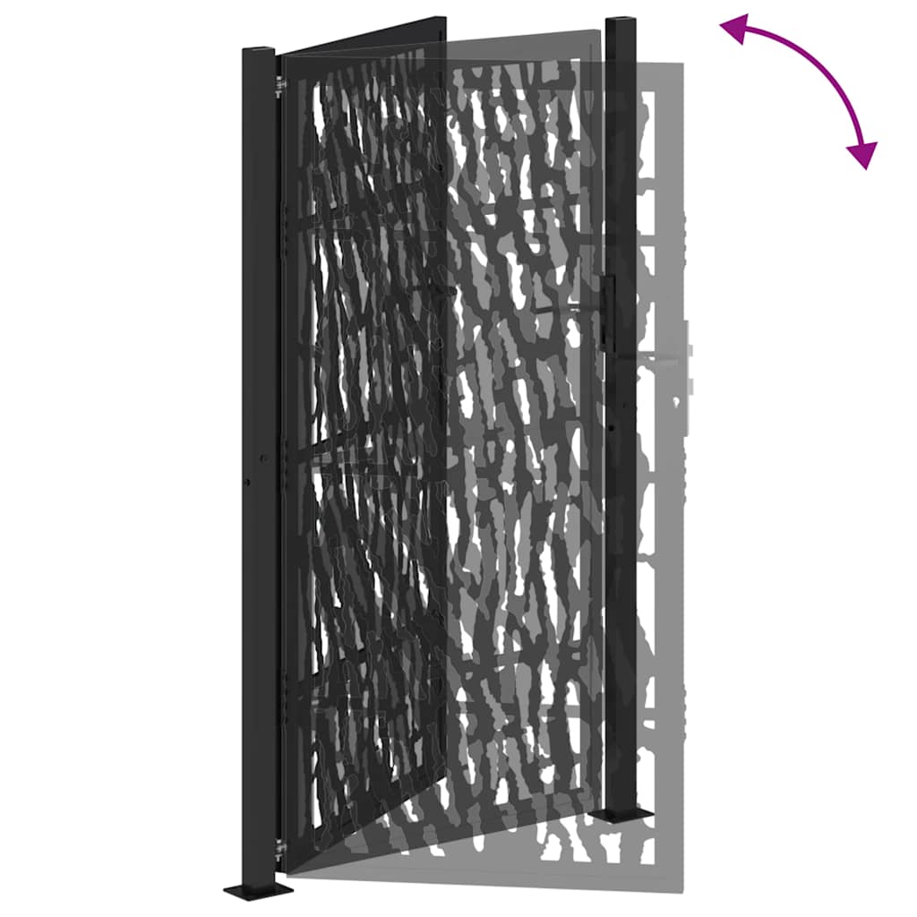 Garden Gate Black 100x175 cm Steel Trace Design
