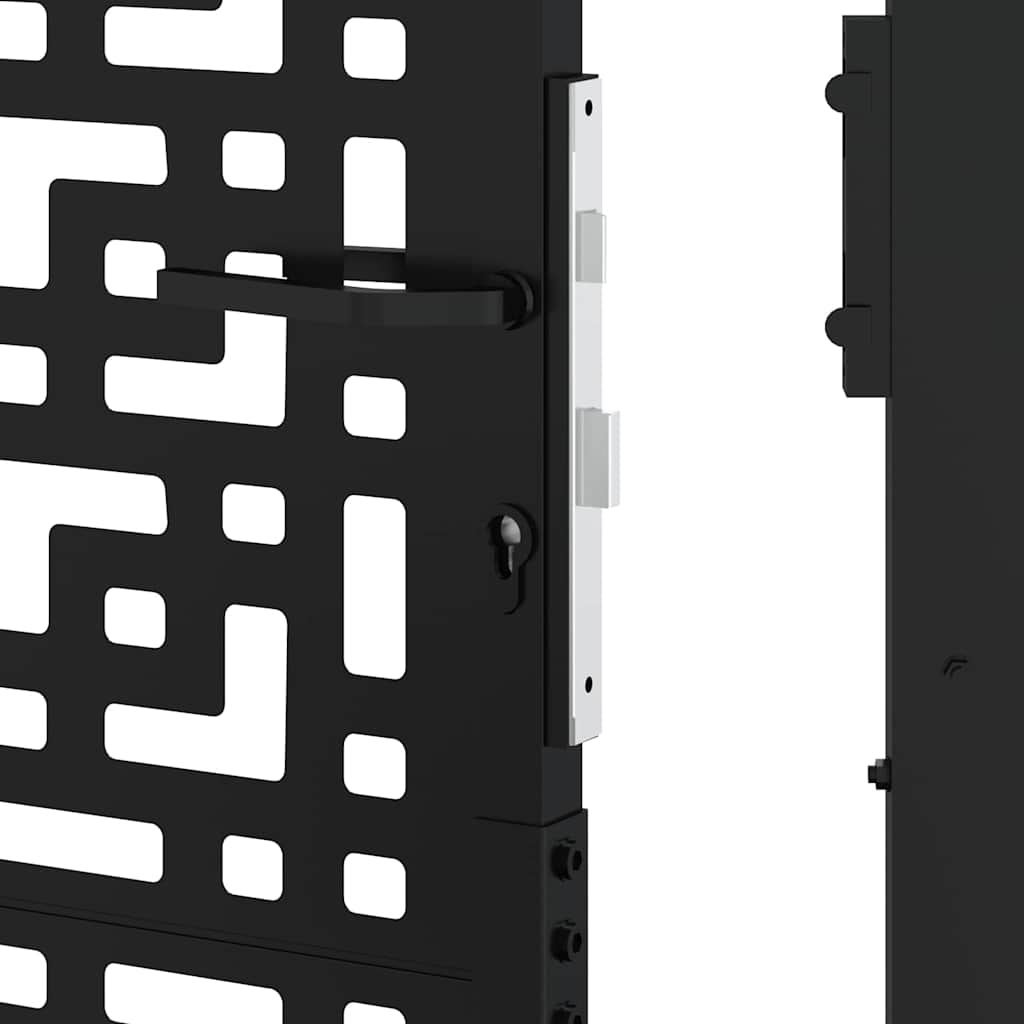 Garden Gate Black 100x125 cm Steel Cross Design