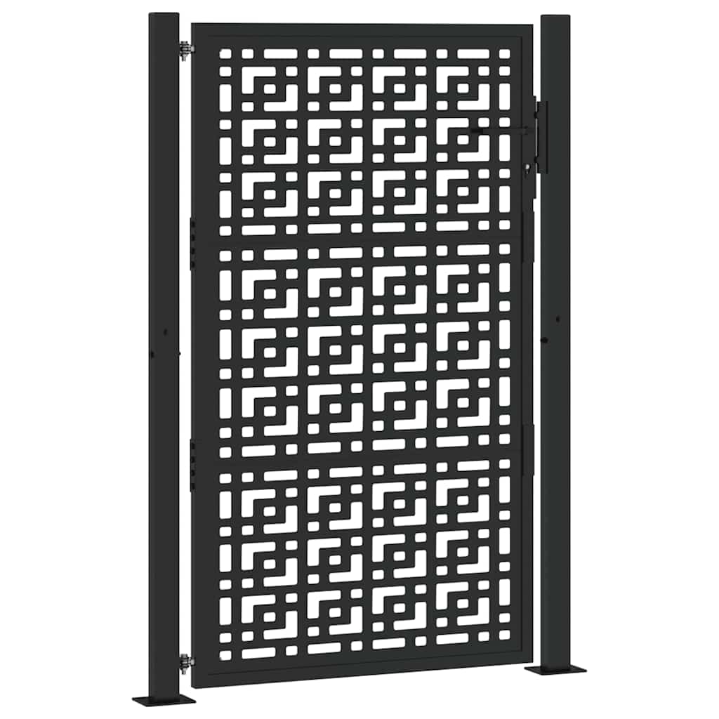 Garden Gate Black 100x150 cm Steel Cross Design