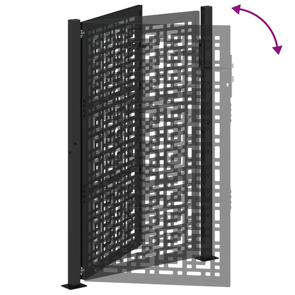 Garden Gate Black 100x150 cm Steel Cross Design