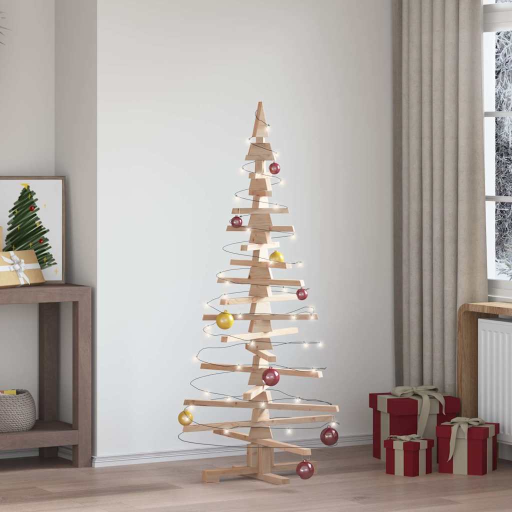 Wooden Christmas Tree Solid Pine Wood Natural with Unfinished