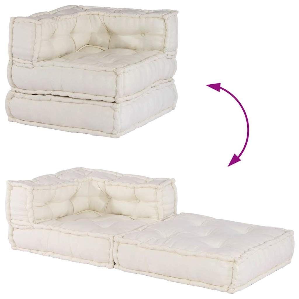 Modular Sofa Unit Cream 70x70x54 Fabric