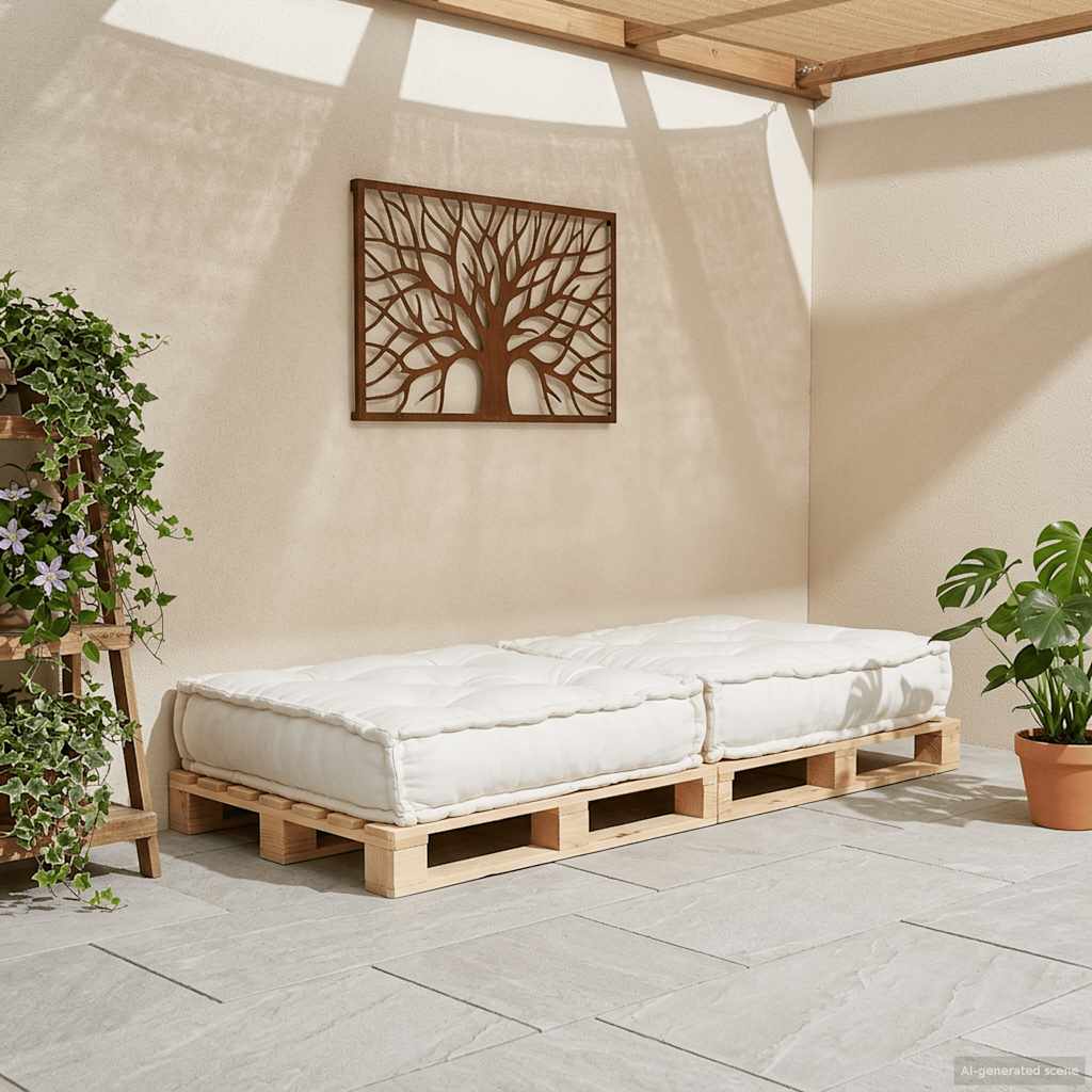 Modular Sofa Unit Cream 70x70x36 Fabric