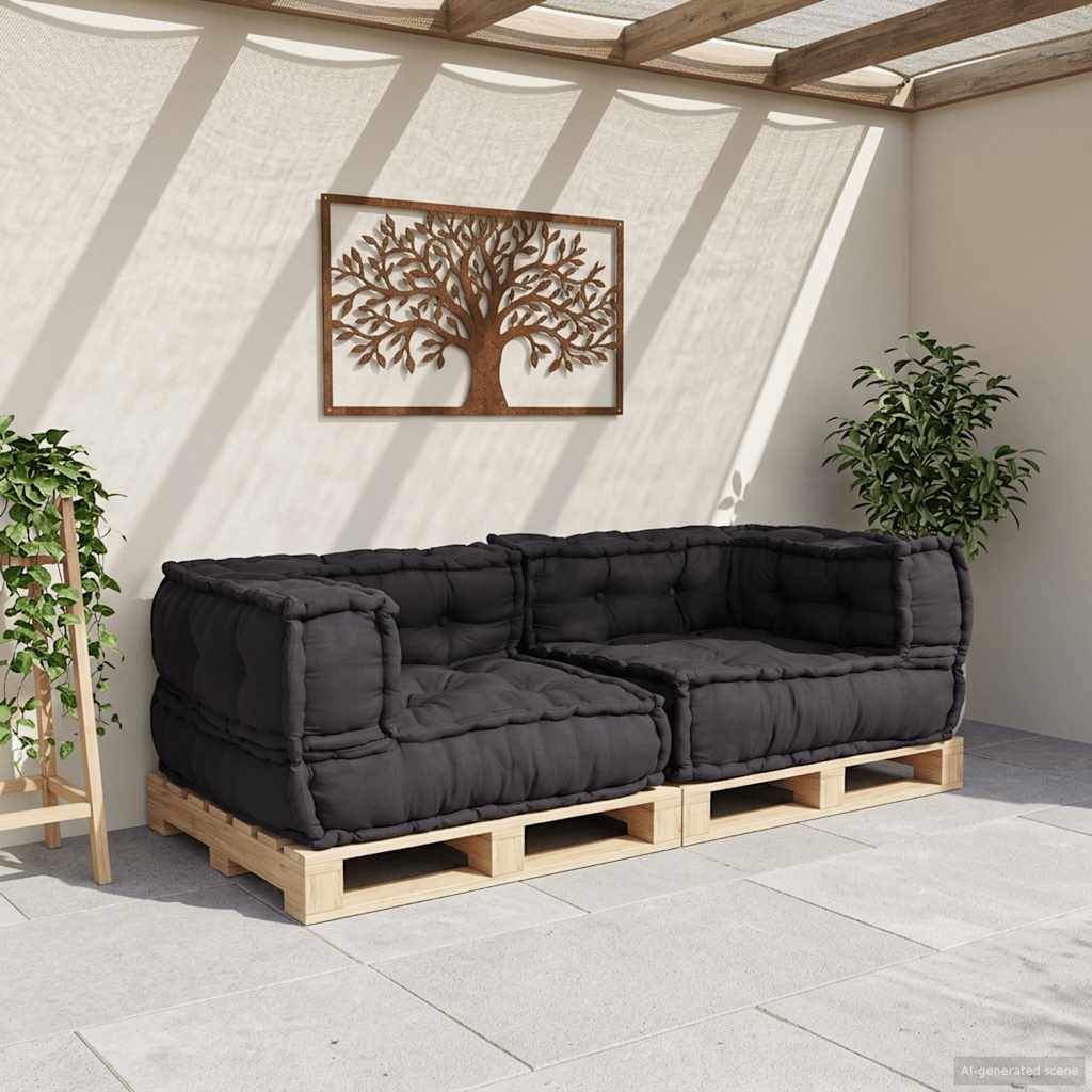 2-seater Modular Sofa Anthracite 140x70x36 Fabric