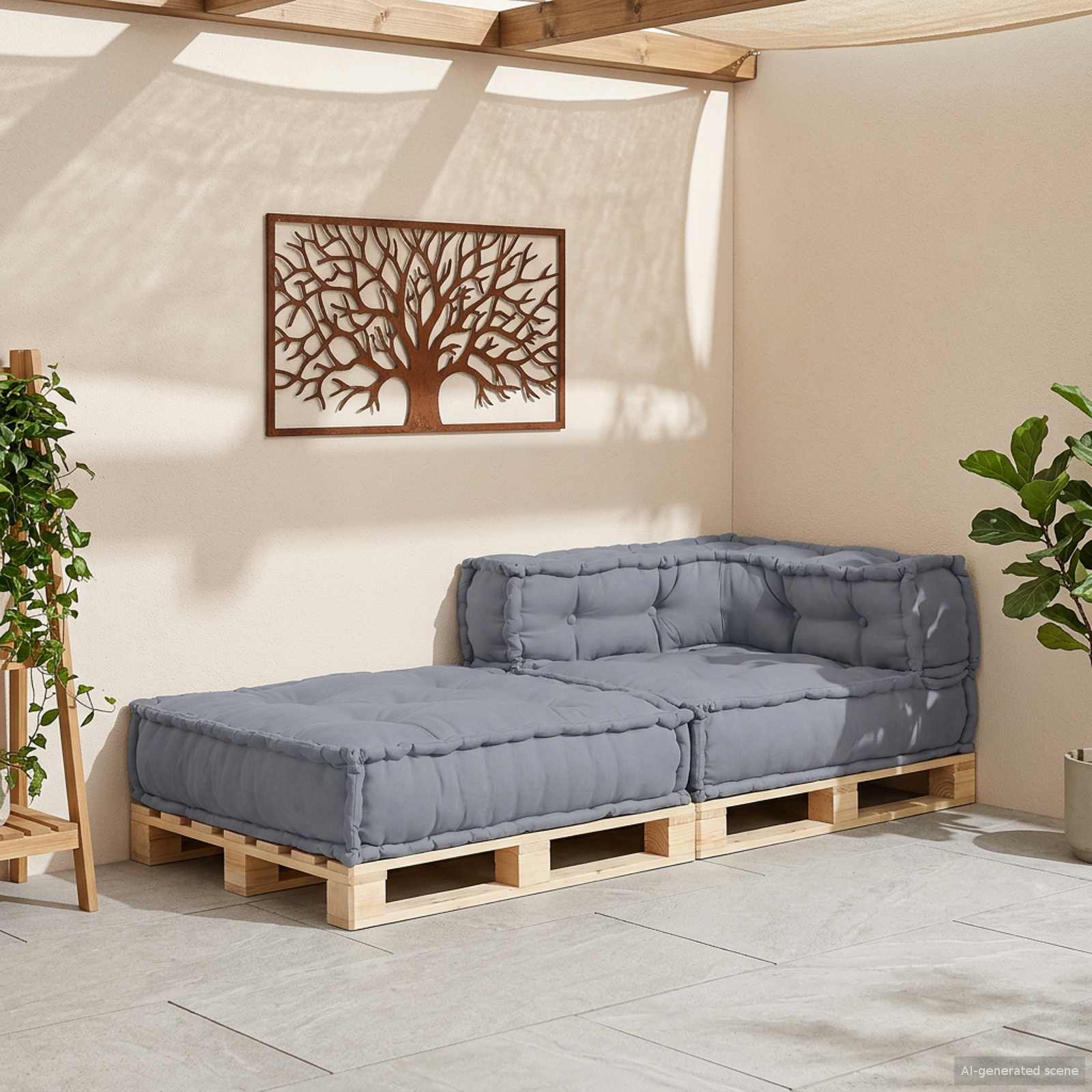 Modular Sofa Unit Grey 70 x 70 x 56 cm Fabric