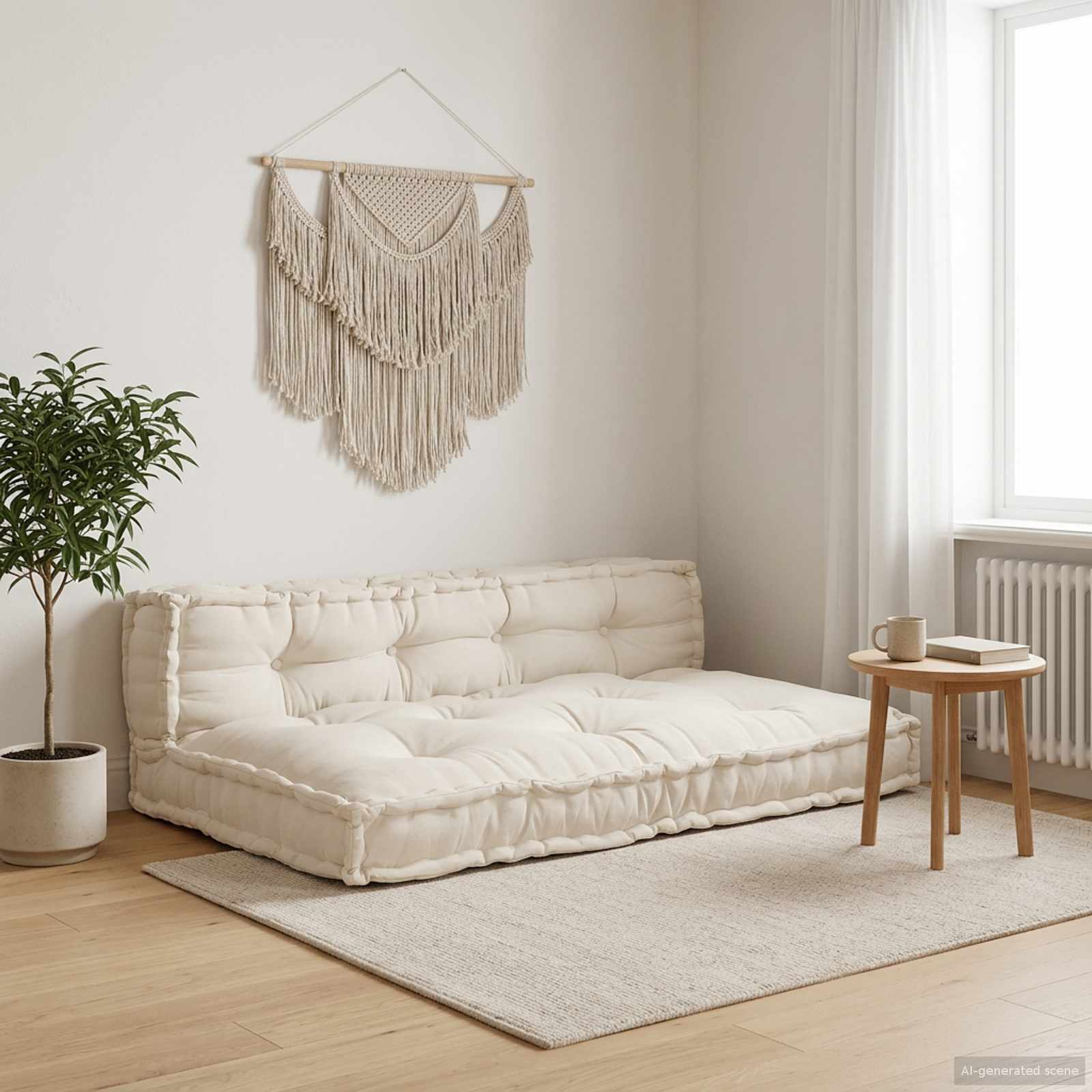 Pallet Sofa Cushion 2 pcs Cream 120 x 80 x 38 cm Fabric