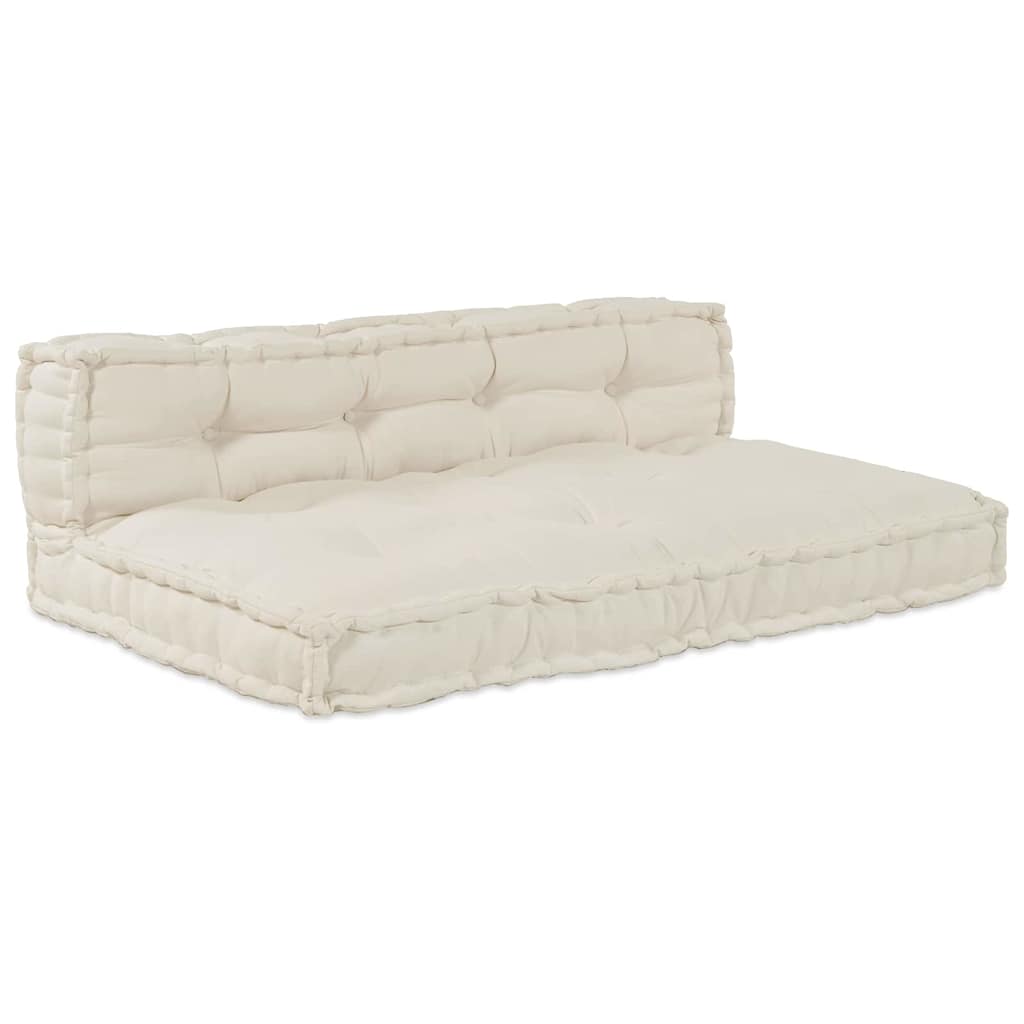 Pallet Sofa Cushion 2 pcs Cream 120 x 80 x 38 cm Fabric
