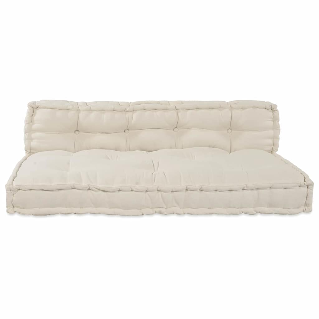 Pallet Sofa Cushion 2 pcs Cream 120 x 80 x 38 cm Fabric