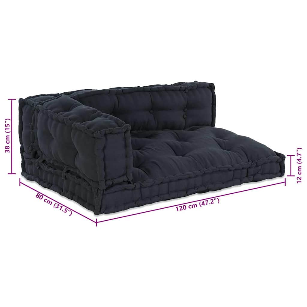Pallet Sofa Cushion 3 pcs Anthracite 120 x 80 x 38 cm Fabric