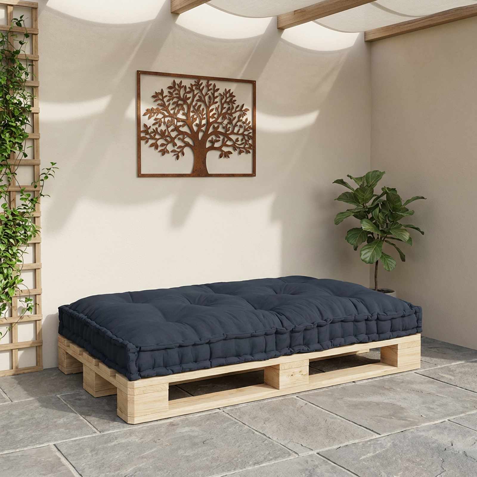 Pallet Sofa Cushion Anthracite 120 x 80 x 12 cm Fabric