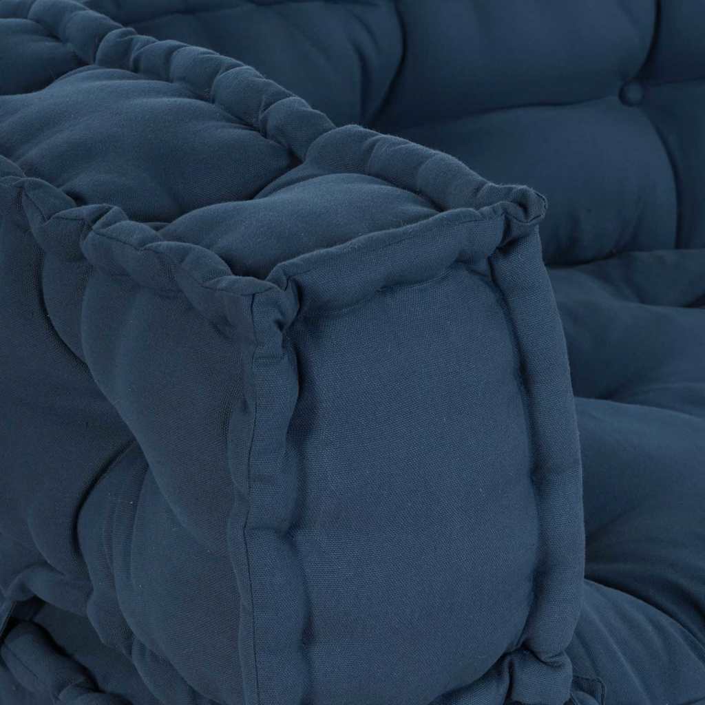 Pallet Sofa Cushion 3 pcs Indigo 120 x 80 x 38 cm Fabric