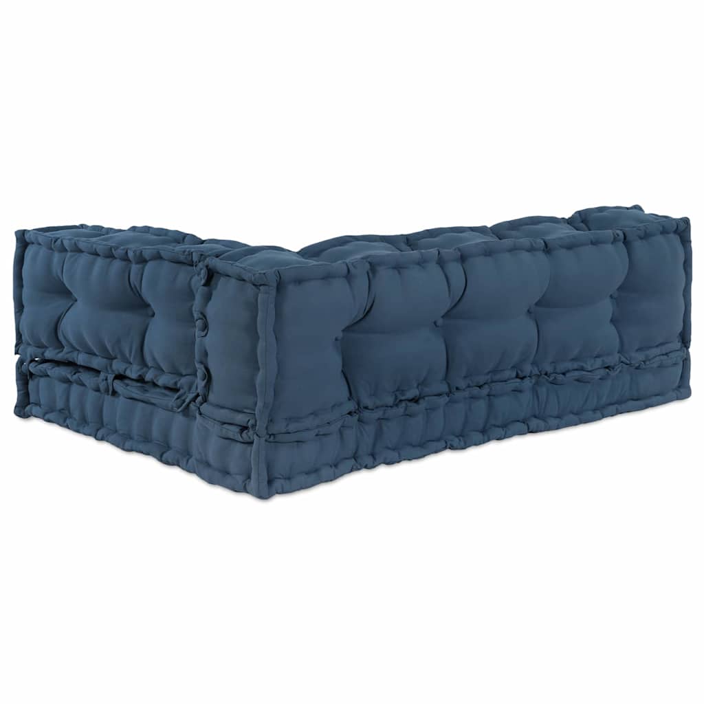 Pallet Sofa Cushion 3 pcs Indigo 120 x 80 x 38 cm Fabric