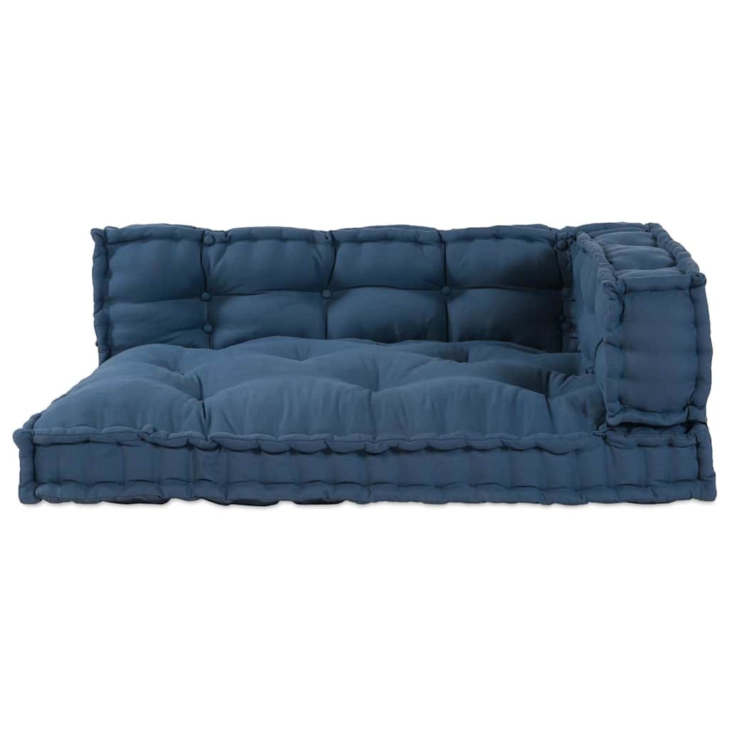Pallet Sofa Cushion 3 pcs Indigo 120 x 80 x 38 cm Fabric