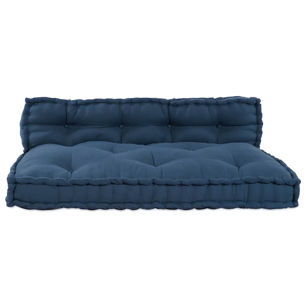 Pallet Sofa Cushion 2 pcs Indigo 120 x 80 x 38 cm Fabric