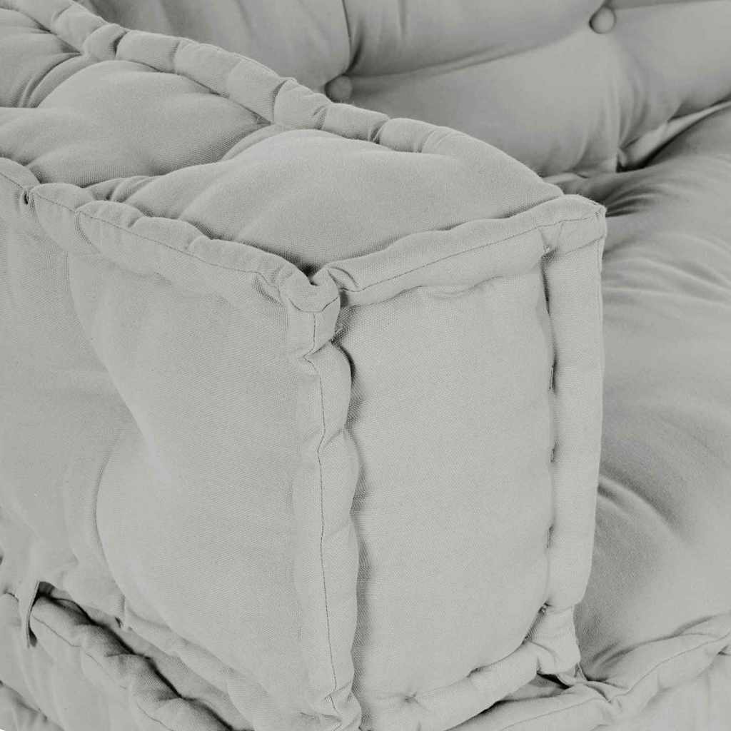 Sofa Cushion 3 pcs Grey Fabric