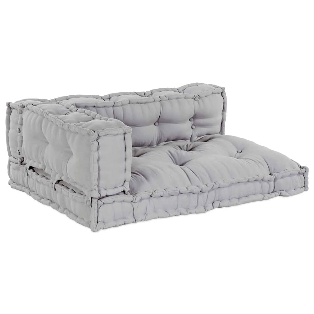Pallet Sofa Cushion 3 pcs Grey 120 x 80 x 38 cm Fabric