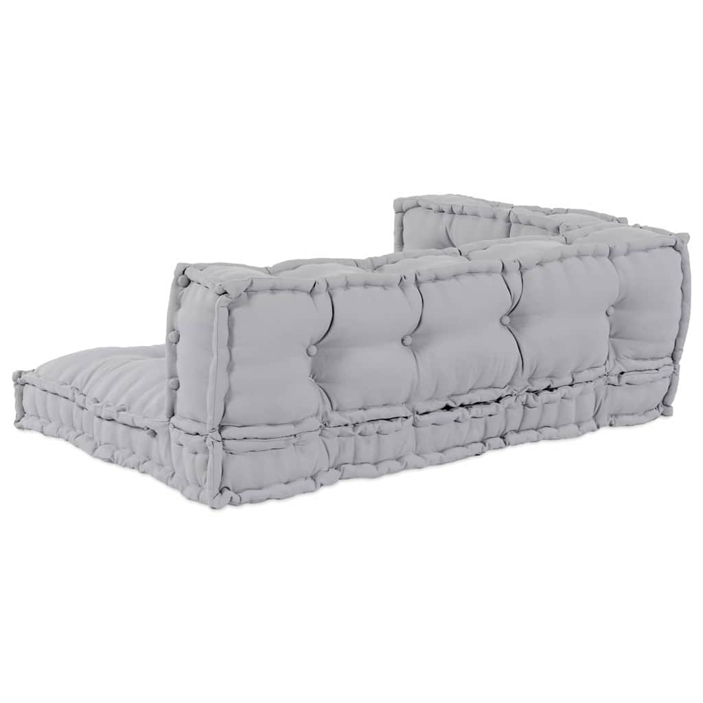 Sofa Cushion 3 pcs Grey Fabric