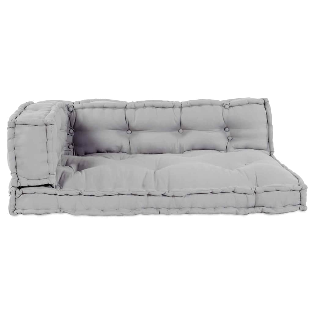 Pallet Sofa Cushion 3 pcs Grey 120 x 80 x 38 cm Fabric