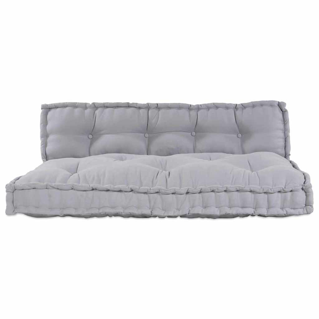 Pallet Sofa Cushion 2 pcs Grey 120 x 80 x 38 cm Fabric